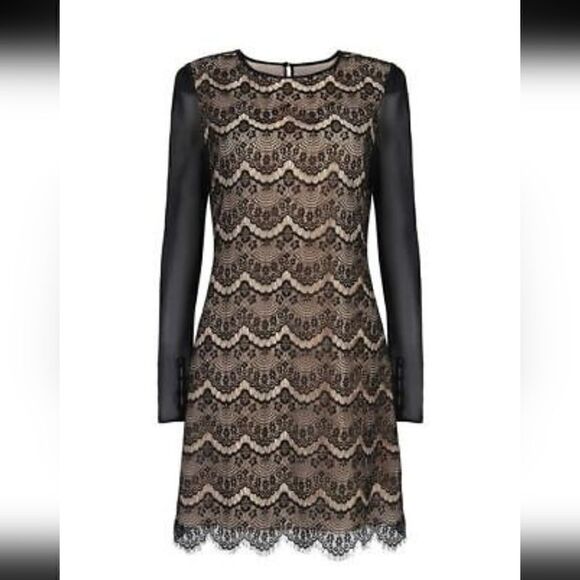 Ted Baker Long Sleeve Scallop Shift Dress - Picture 1 of 11